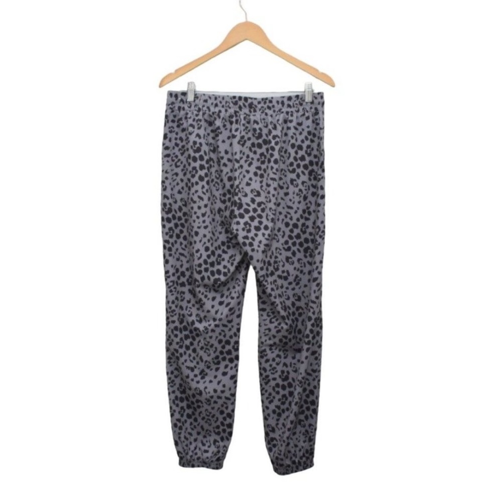 ZAC & RACHEL Gray Black Leopard Print Satin Jogger Pants Women's Size M
